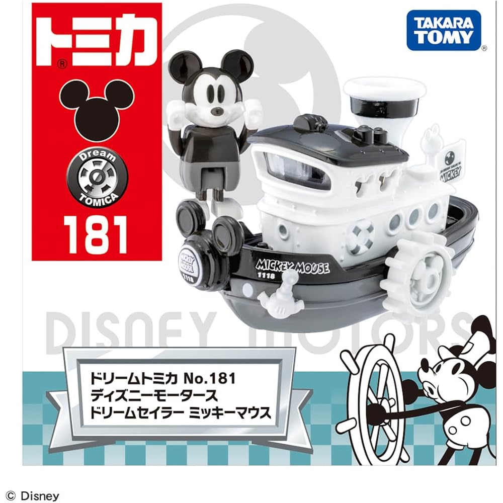 Takara Tomy Tomica Dream Tomica No.181 Disney Motors Dream Sailor Mickey Mouse Toy Car for Ages 3 and Up