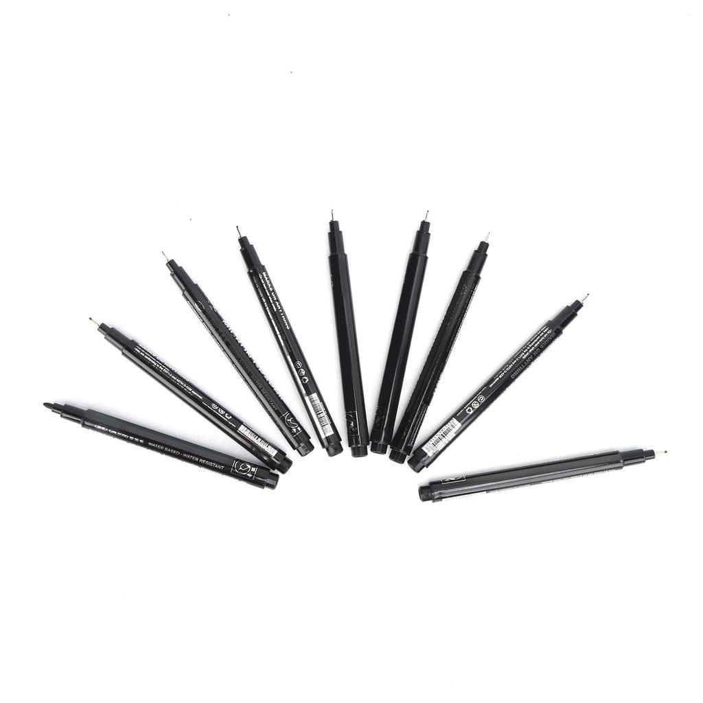 Jehlové fixy Vodotěsný černý inkoust Multiliner Jemný hrot Kreslicí pera pro Skicování Technické Kreslení Scrapbooking Dárek
