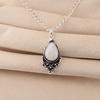 Rainbow Moonstone Gemstone 925 Sterling Silver Handcrafted Jewelry Pendant 1.5" For Gift PP-70-24