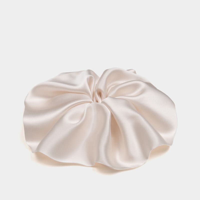 AVVINA PELLE Silk Scrunchie (L) - Cream