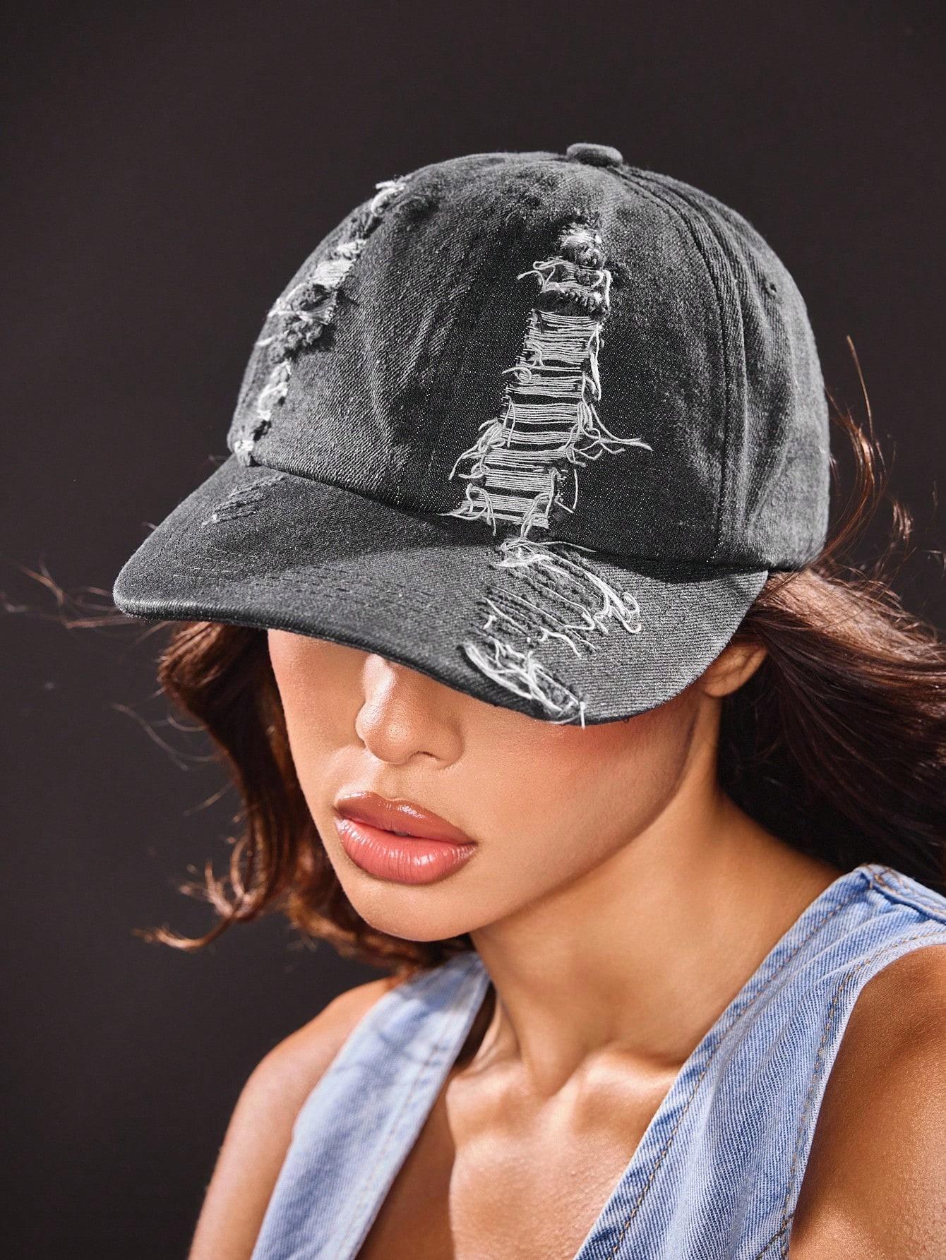 Freedom Outdoors Women's Sky Blue Casual Damaged Vintage Washed Distressed Baseball Cap Cm