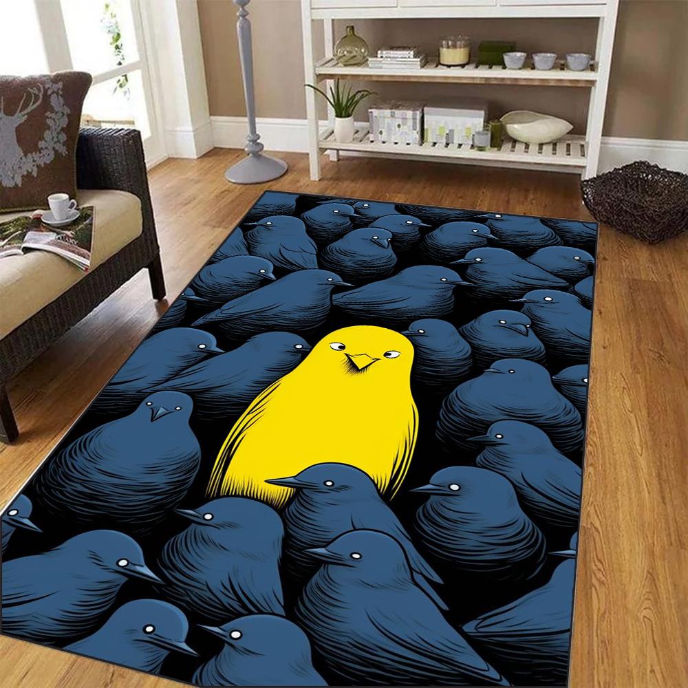 Unique Individual in Crowd Carpet Abstract Animal Pattern Mat Rug Living Room Home Decoration Modern Artistic Floor Mats Carpets