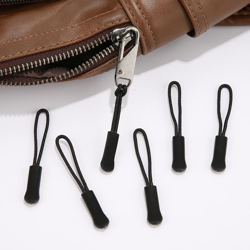 10PCS Zipper Head Extension Cord Tags Pulls Slider Cord Rope Puller Ends Lock Zip Clip Buckle for Bag Outdoor