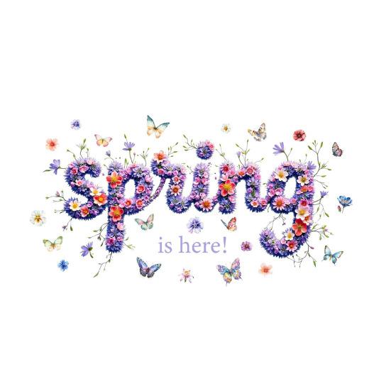 Spring Window Cling Double-Sided Butterfly Letter Sticker Waterproof PVC Static Glass Colorful Flower Holiday Party Window