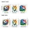 Soccer Football PVC Static Cling Wall Decals for Windows Walls and Smooth Surfaces Decorative Stickers Set of Three Pieces