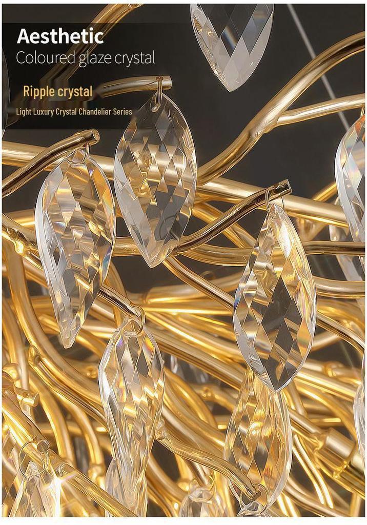 Elegant French Crystal Chandelier: K9 Aluminum Art Lamp for Living, Dining, and Bedroom