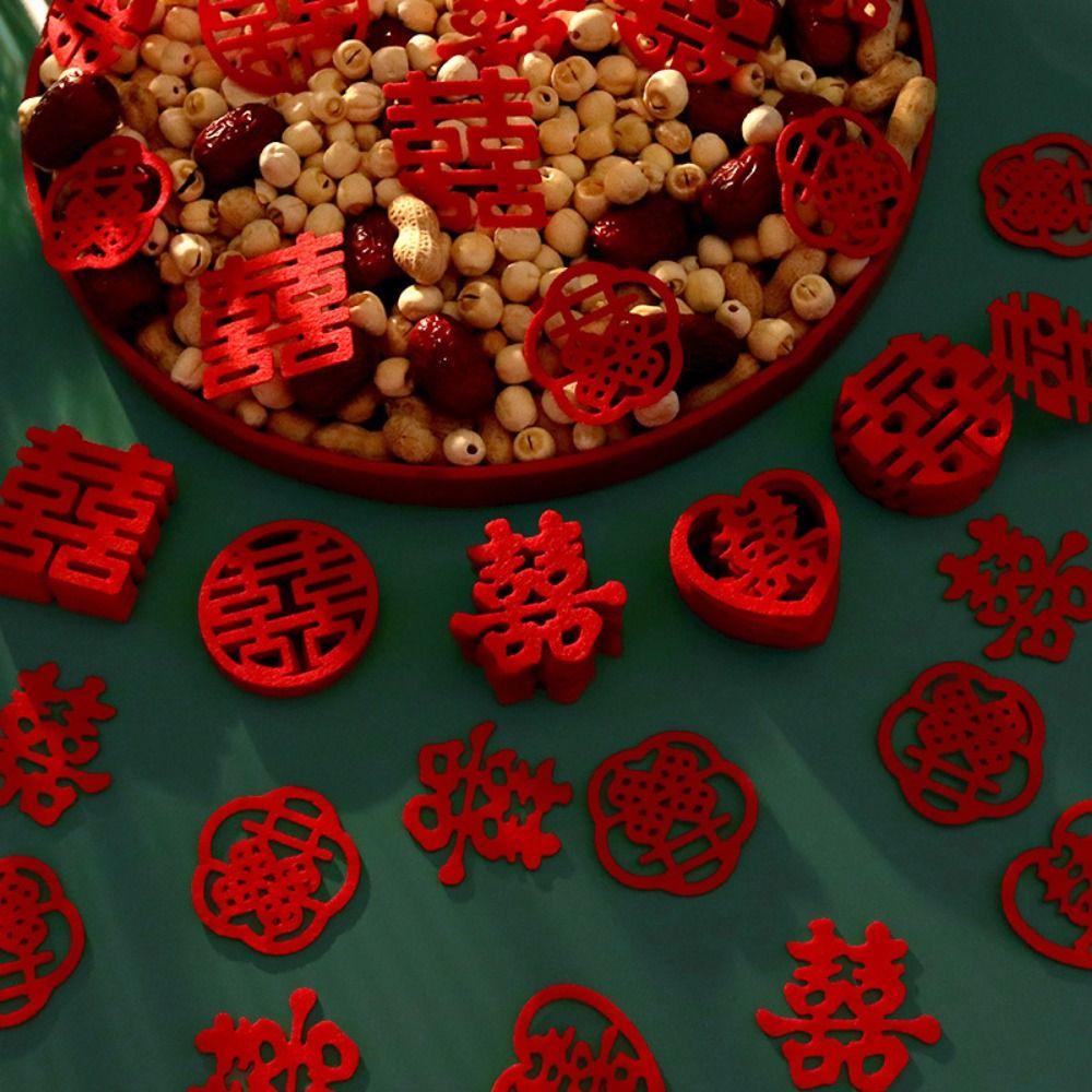 

Двойное счастье Мини-Счастье Любовь Наклейки Красная свадьба Счастье Конфетти Банкет