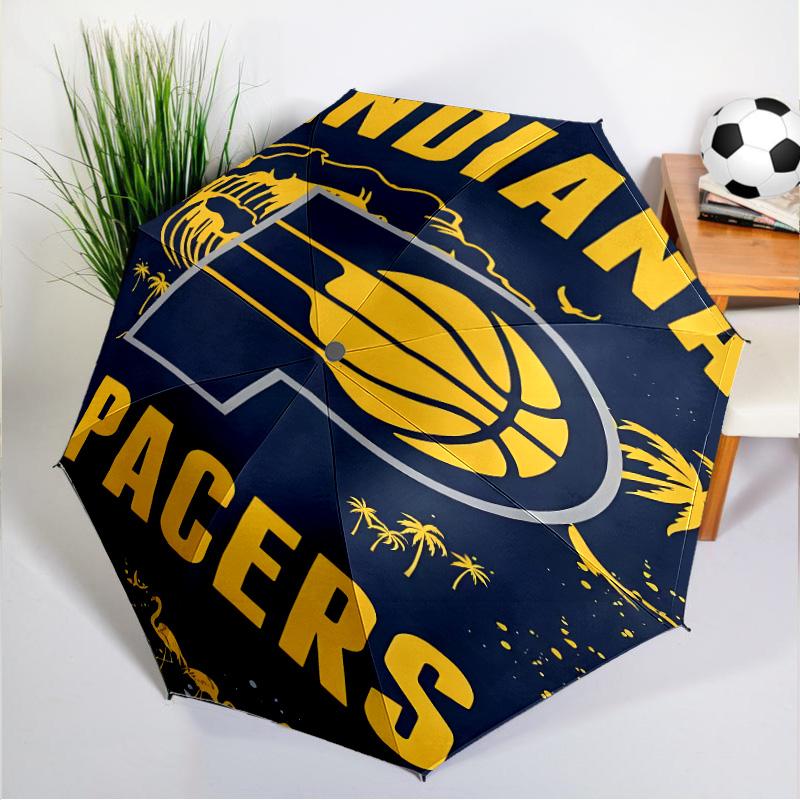Pacers Basketball Team Umbrella 8-Frame for Travel, Camping, Casual Lightweight Portable Umbrella, Essential for Every Family Holidays Gift