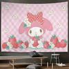 Cute Colors Anime Characters Printed Tapestry Sanrio My Melody Tapestry Room Decoration Home Decoration Bedroom Wall Hanging