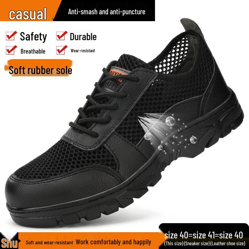 Men's Winter Protection Shoes: Anti-smash, Anti-puncture, Lightweight, Soft Sole, Wear-resistant, Anti-slip Safety Work Footwear.