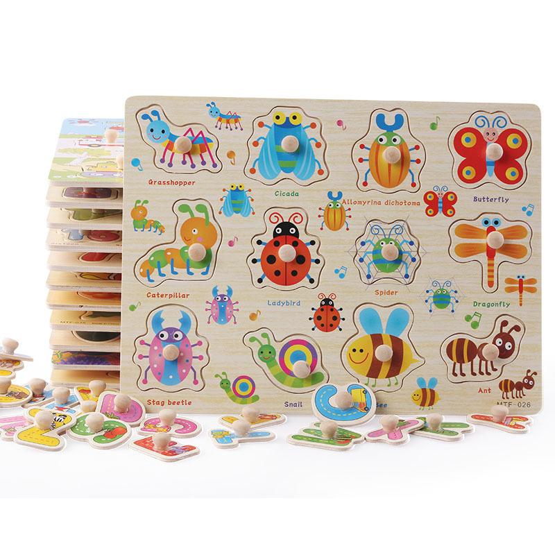 Early Learning Wooden Puzzle Board Wooden Jigsaw Puzzle Kid Toy Gift