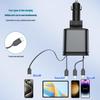 Retractable Four-in-One Car Charger with Starry Sky Light & Alloy Finish for Apple & Huawei