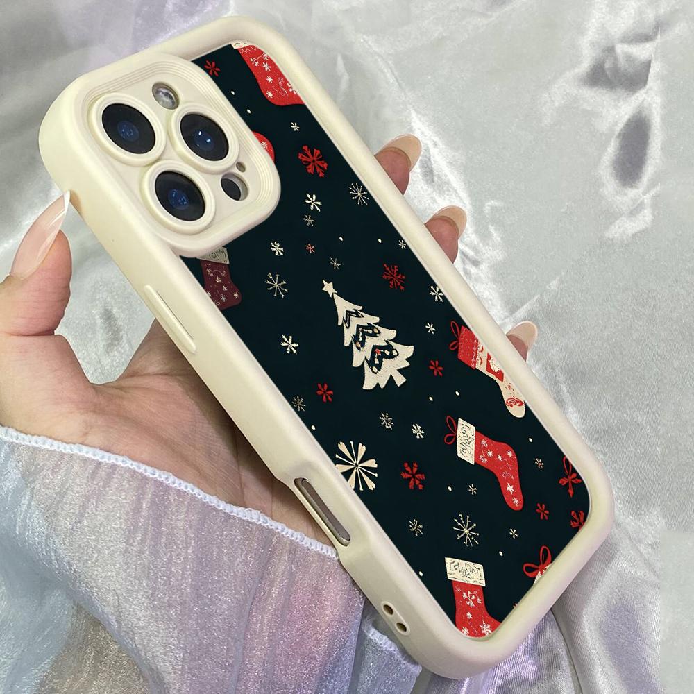 JT166 Christmas Tree Stocking Gifts for iPhone 17 16 15 Pro Max Samsung S26 S25 Ultra A17 A16 A07 A56 Xiaomi 15T Redmi 15c 14C Note 14 Soft TPU Case