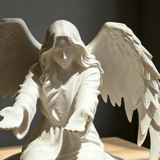 Engels-Stiftehalter für Schreibtisch 3D-gedruckte Engelsstatue Stifte-Display-Ständer Dekorativer Organizer für Zuhause Büro Schlafzimmer Wohnzimmer Schreibtischdekoration