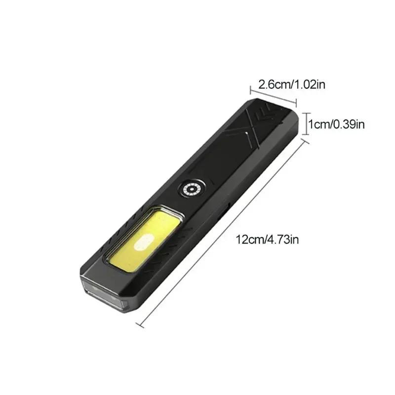 LED Keychain Flashlight Type C Rechargeable 550LM Portable Mini Torch Pocket Lantern Flood Work Light With Magnet For Emergency
