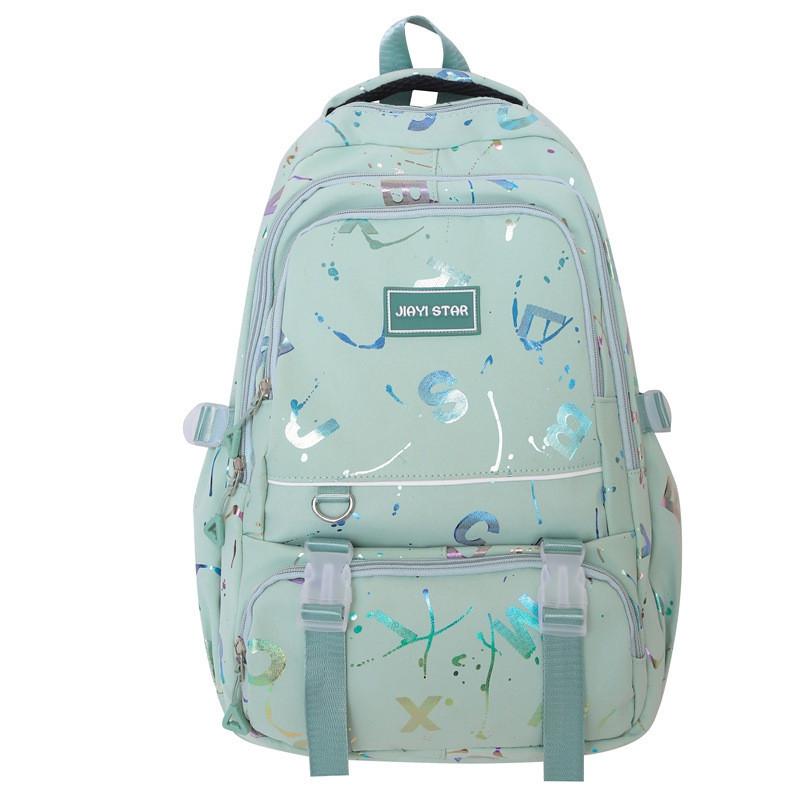 

Stylish And Versatile Nylon Backpack For Students Available In Black Purple Pink Blue Green зелений