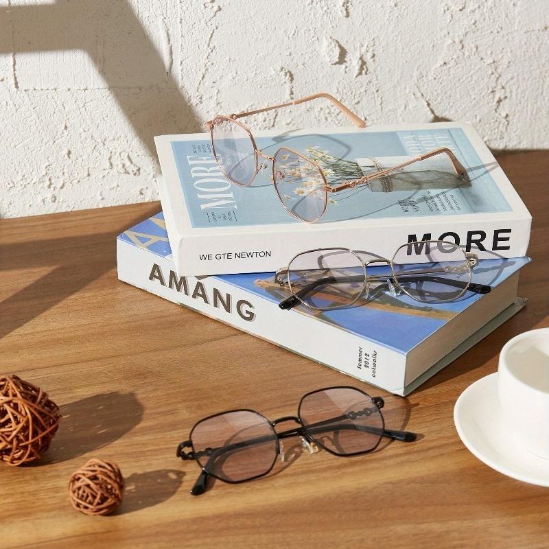 

3PCS Metal Computer Anti Blue Light Blocking Glasses Clear Anti Radiation Glasses Replaceable Lens for Women Men