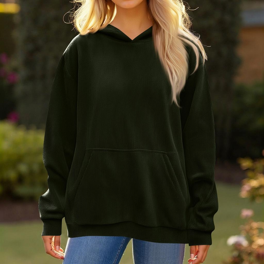 Damen Oversized Sweatshirts Fleece Hoodies Langarm Pullover Outfits Mit Tasche