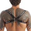 Men Lingerie Faux Leather Adjustable Body Chest Harness Bondage Costume with Press Buttons