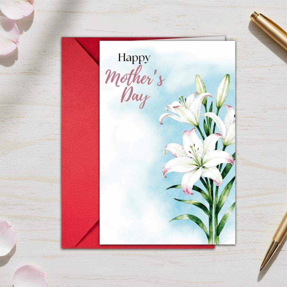 10Pcs/Set Folding Mother's Day Greeting Card Elegant Holiday Card Thank You Card Invitations Cards