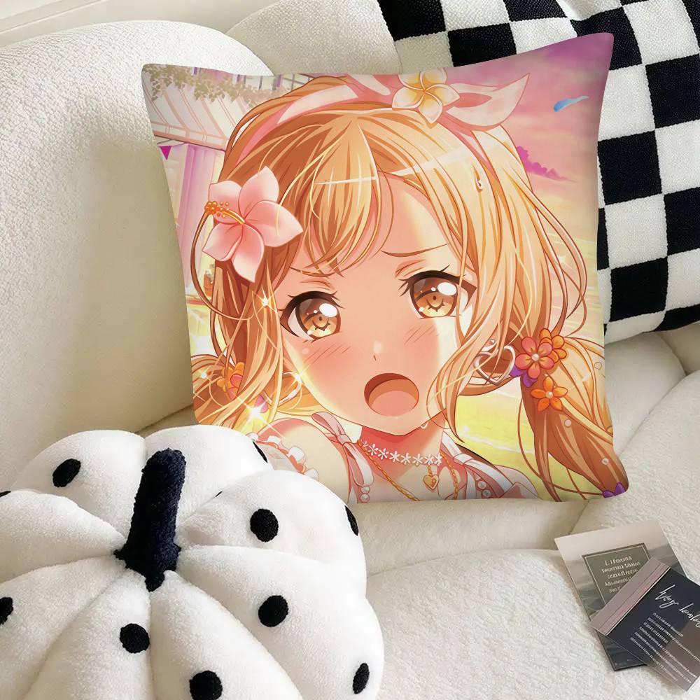 Cute Game Bang Dream Pillow Case Fashion Square Pillowcase Bedroom Sofa Room Ins Decoration Leisure