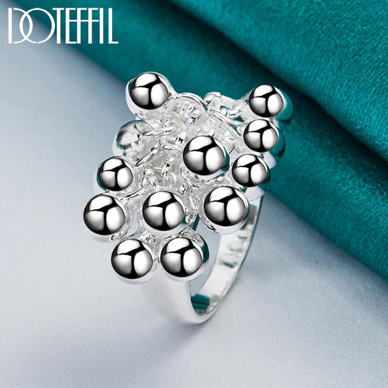 925 Sterlingsølv glatt drueperlering Fasjonable bryllupssmykker