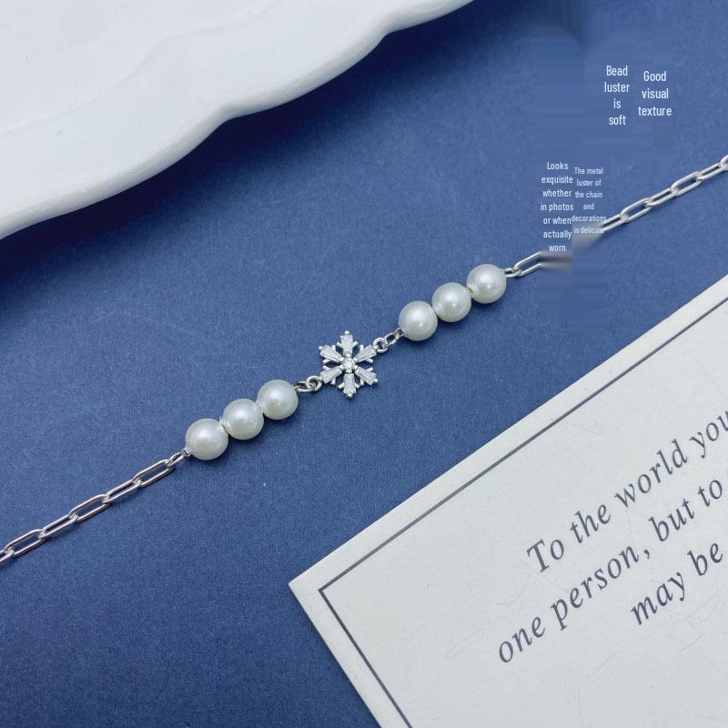 Sterling Silver Snowflake Women's Bracelet - Winter Soft Style, Exquisite Korean Gentle Fashion, Perfect Christmas Gift