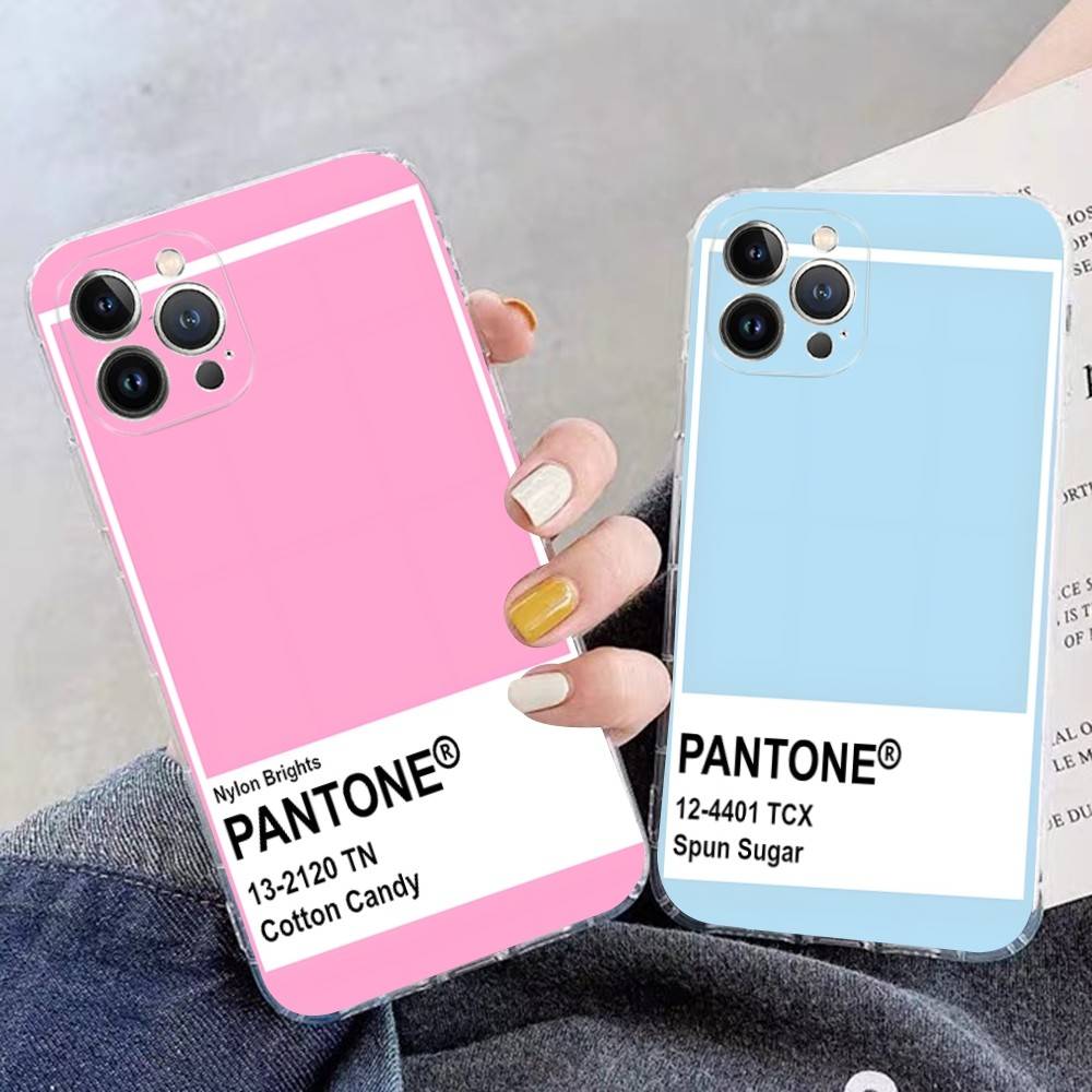 Pantone Candy Farbe Für IPhone 11 12 13 14 15 16 17 Pro Max Plus 13 Mini Silikon Weich Transparent Rückseite