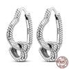 Sparkling Heart Hoop Earrings 925 Silver Heart Earring Glitter Zircon Large Circle Earrings Women Fine Jewelry Present