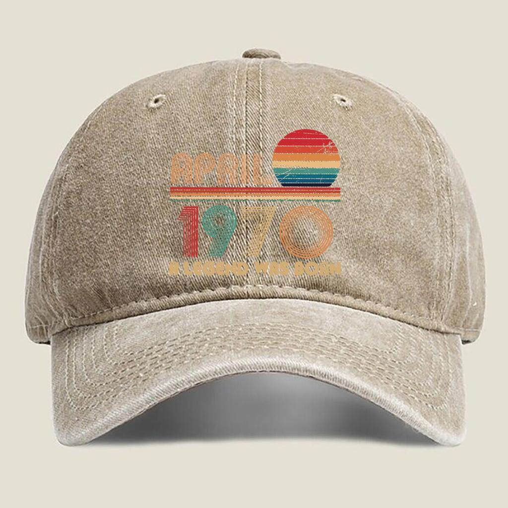 April 1970 Legend Born Fashion Washed Baseball Cap Hat Outdoor Activities