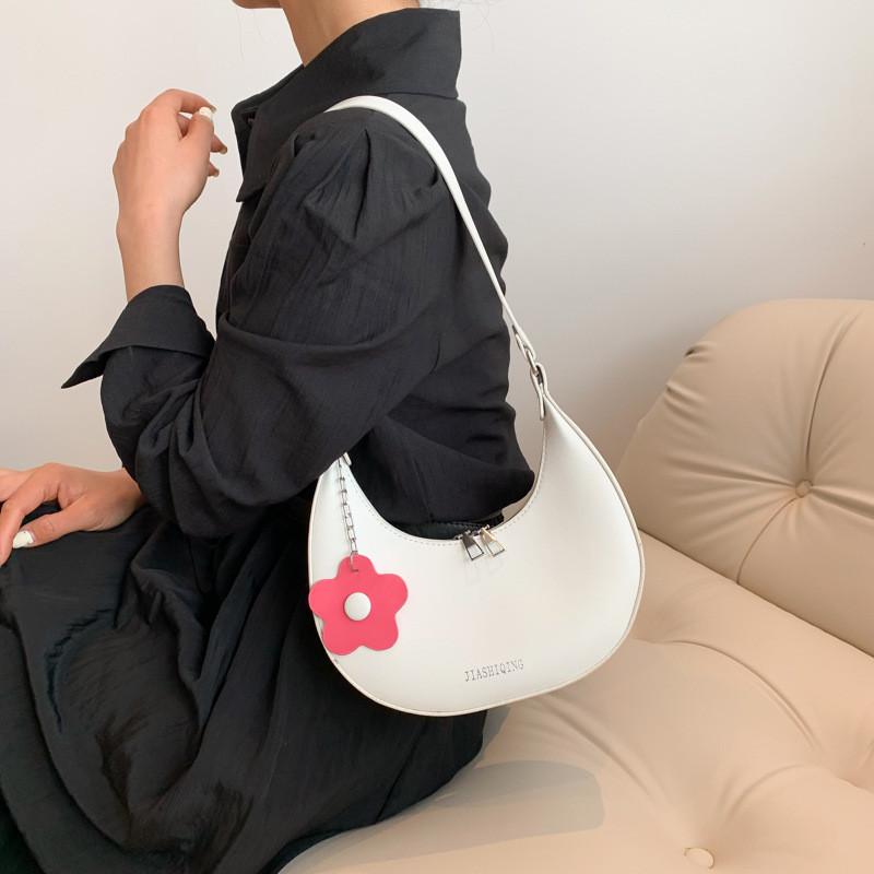 Stylish Crescent Pu Shoulder Bag For Women Chic Street Fashion Trendy Purse