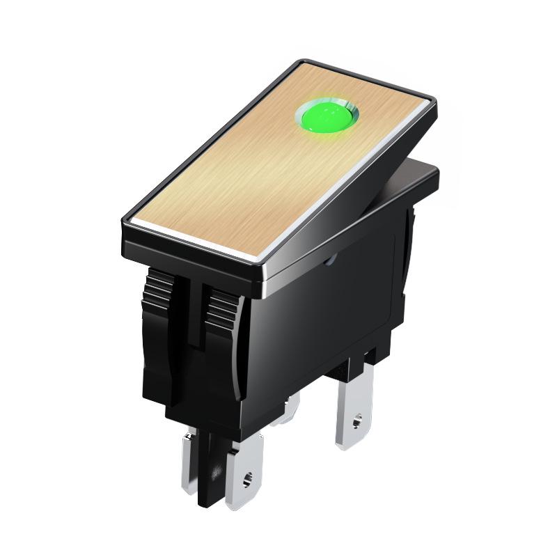 Lanbo 2810.5 High Current 16A Waterproof Metal Rocker Switch with Light, 5V-24V/220V, Two-Position