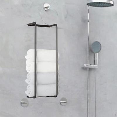 Metal Wall Towel Rack Bathroom Organiser Easy Installation Folded Towels Holder for Fitness