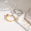 Yori Trendy Heart Golden Ring for Women Stainless Steel High Quality PVD Plated Finger Jewelry Gift Wholesale