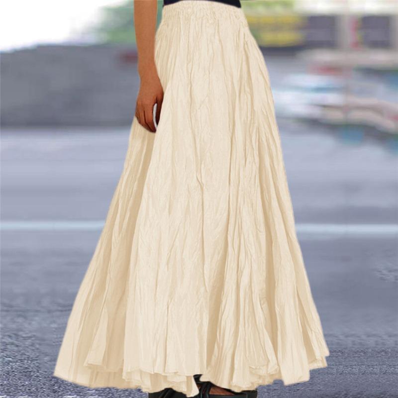 Women's Skirt Fashion New Solid Color A Line Loose Casual Women's Pleated Skirt 2026 Spring Summer Elegant Vacation Office Ladies Skirts