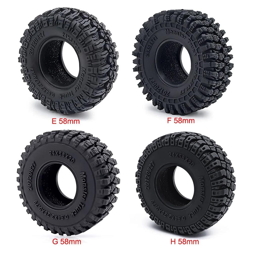 4pcs Rubber Wheel Tires Crawler For 1/18 1/24 RC Car Part Diameter Width Wear-resistant RC Car Accessories Replacement Parts