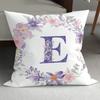 Purple Alphabet Print Pillow Cover, Zippered & Removable Washable, Home Bedroom Cushion Cover