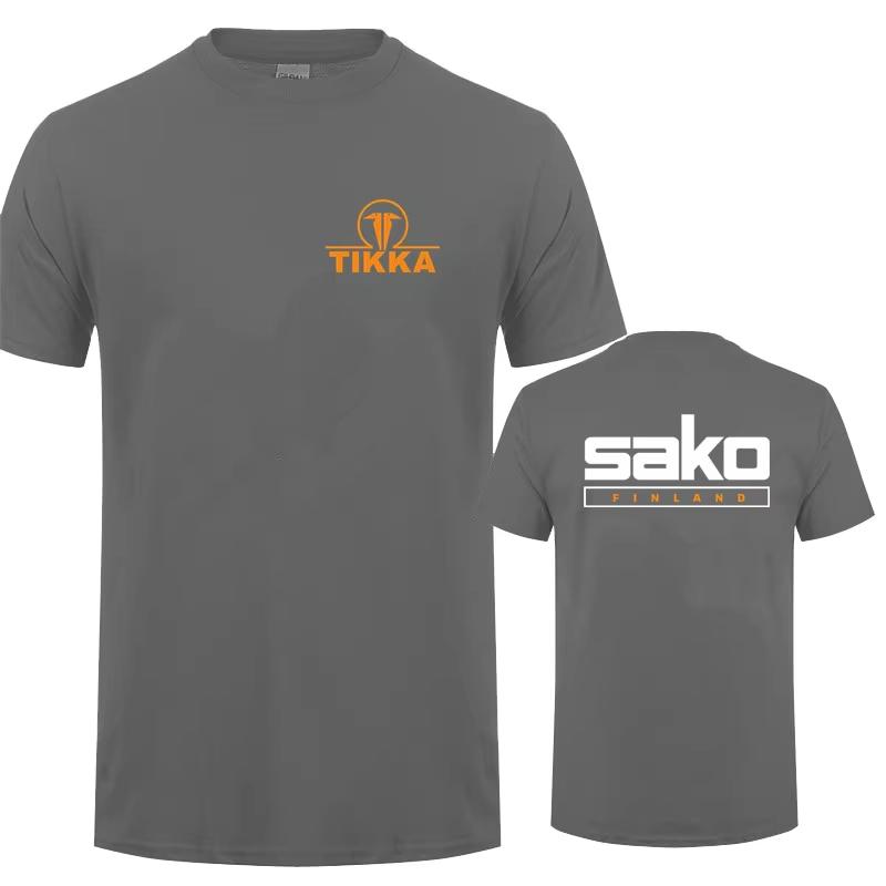 Tikka By Sako Finland Firearms T Shirts Tees Casual Short Sleeve Cotton Man Tshirt LH-252 Men's T-Shirt Black Casual Crew Neck