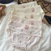 Female Spring and Autumn Lovely Rabbit Pure Cotton Extended Crotch 7A Antibacterial Hip Waist Triangle Briefs