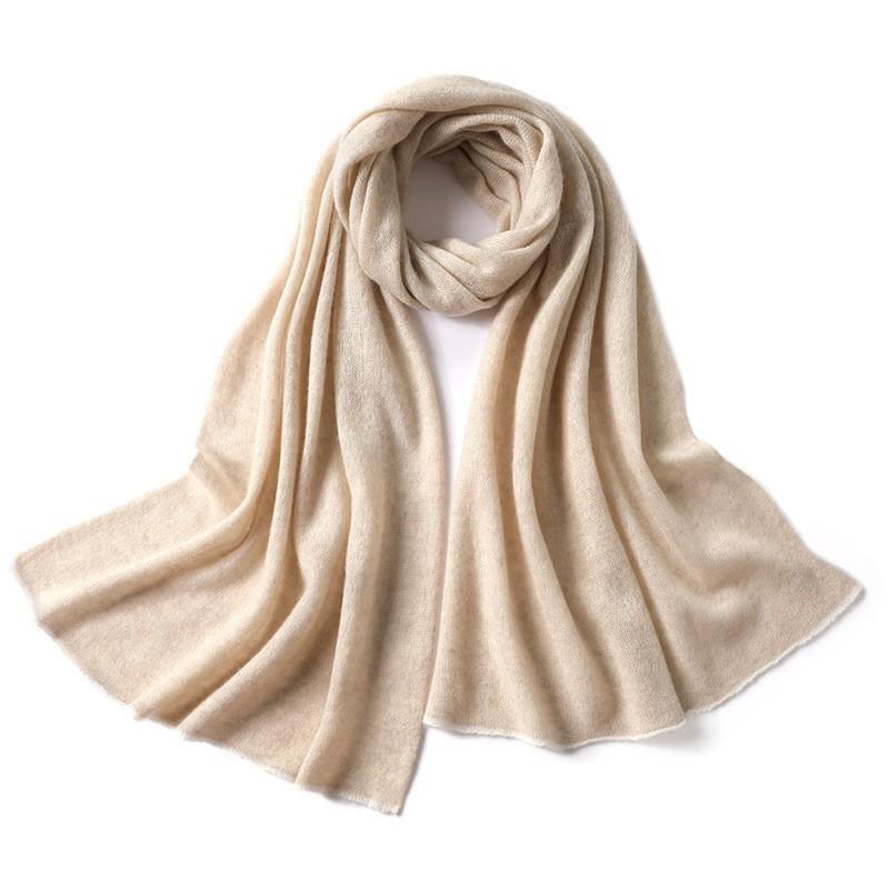 Autumn and Winter 100% Cashmere Scarf Ladies 2025 New Solid Color Versatile Cashmere Big Shawl Fashion Lady