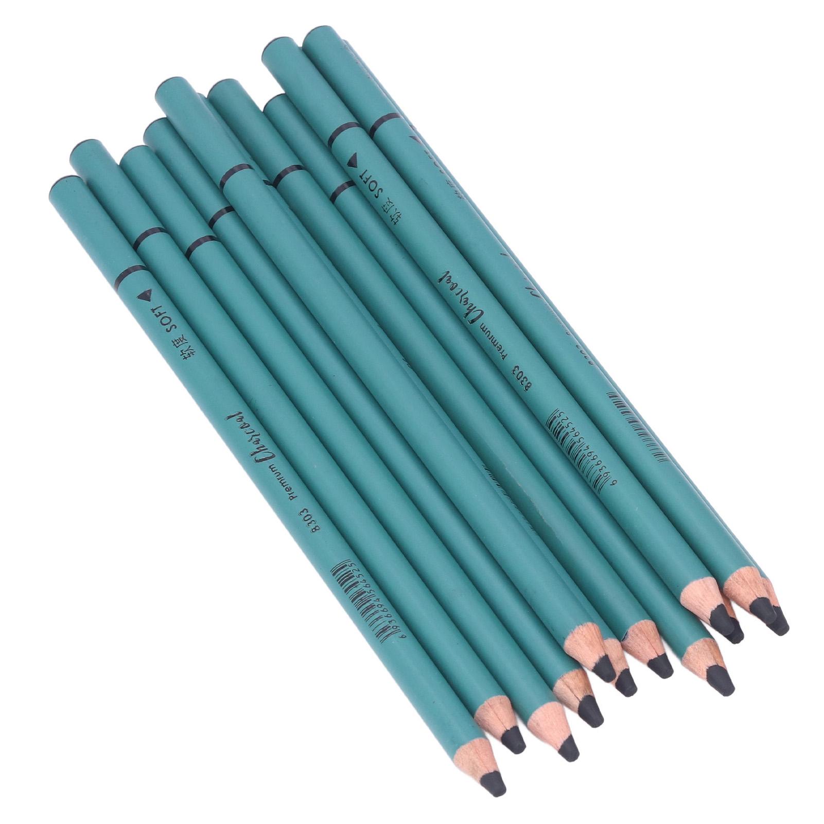 

12 шт. Угольные карандаши Гибкие Пишут плавно Легко использовать Угольные художественные принадлежности для детального рисования Эскизирования Живописи