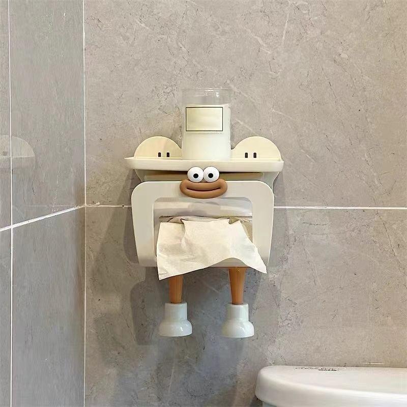 Cute Cartoon Wet Wipes Box Bathroom Wall Mounted Drawer Box Milk Oil Fan Miscellaneous Items Wet Wipes Hand Wipes Storage