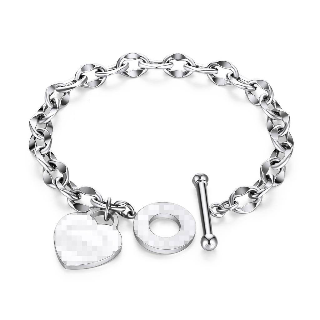 Popular Love Stainless Steel Niche Design Versatile Ot Buckle Titanium Steel Bracelet Women