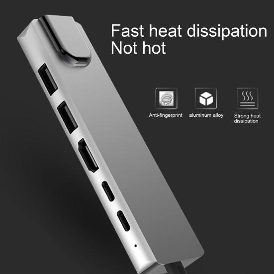 6-in-1 Multifunctional Type-C To PD Charging USB 3.0 Hub Docking Adapter