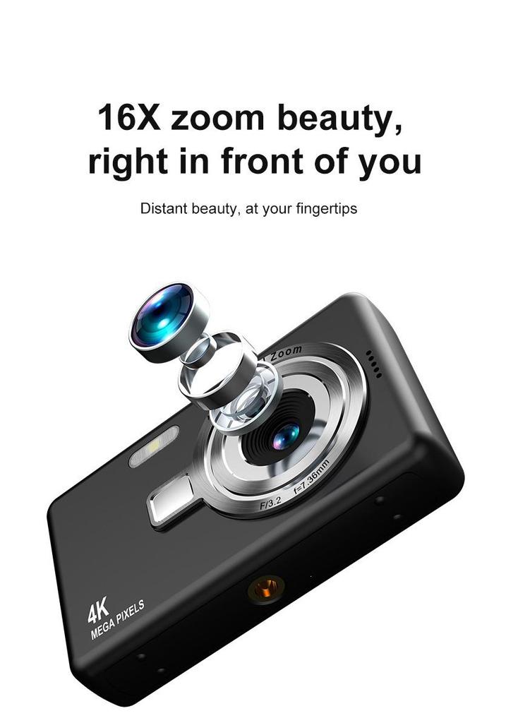 4K Student Entry Mini Digital Camera for Home & Green Screen Streaming