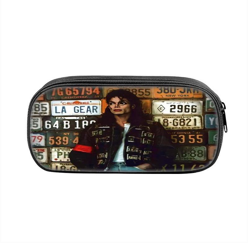 Michael Jackson Zippered Pencil Case: Student Stationery Bag