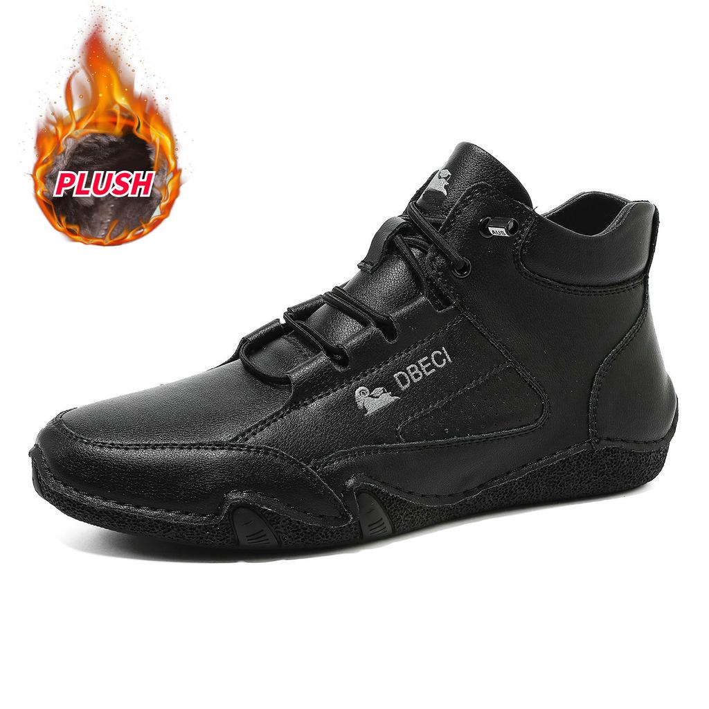 Popular Independent Station High Top Fleece Warm Men's Shoes Men's Casual Shoes Cotton Shoes Top Martin Boots Men's