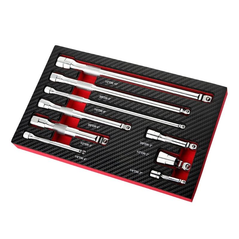 9 Piece Socket Extension Bar Set Spring Loaded Detent Ball Socket Adapters Tool for Automotive Repair & Maintenance