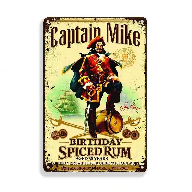 Vintage Rum Brand Metal Tin Sign Pin Up Girl Poster Metalowe znaki Man Cave Home Garage Metalowa tabliczka ścienna Dekoracja z blaszanego znaku