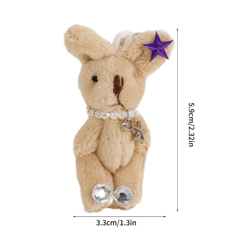 Soft and Adorable Rabbit Plush Toy with DIY Accessories Exquisite Rabbit Keyring Decoration Cute Rabbit Keychain Pendant